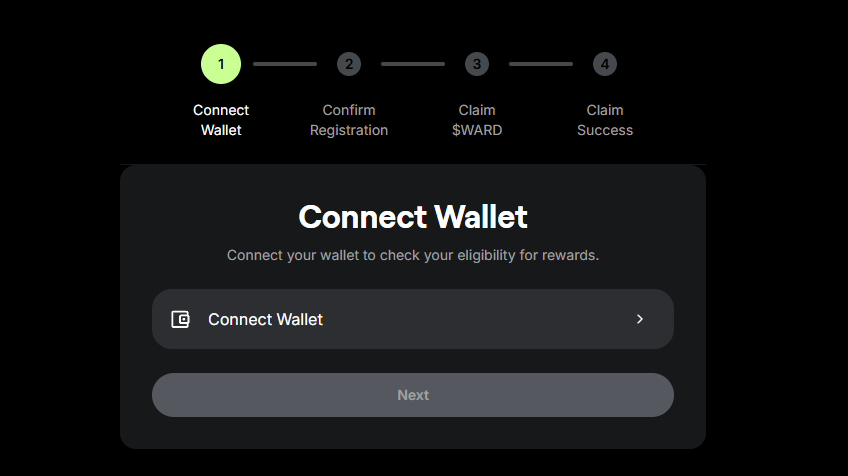 Connect your Warden account in the Airdrop Claim Portal